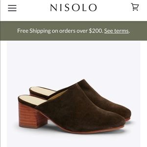 Nisolo Paloma Mule Dark Olive Sz 10